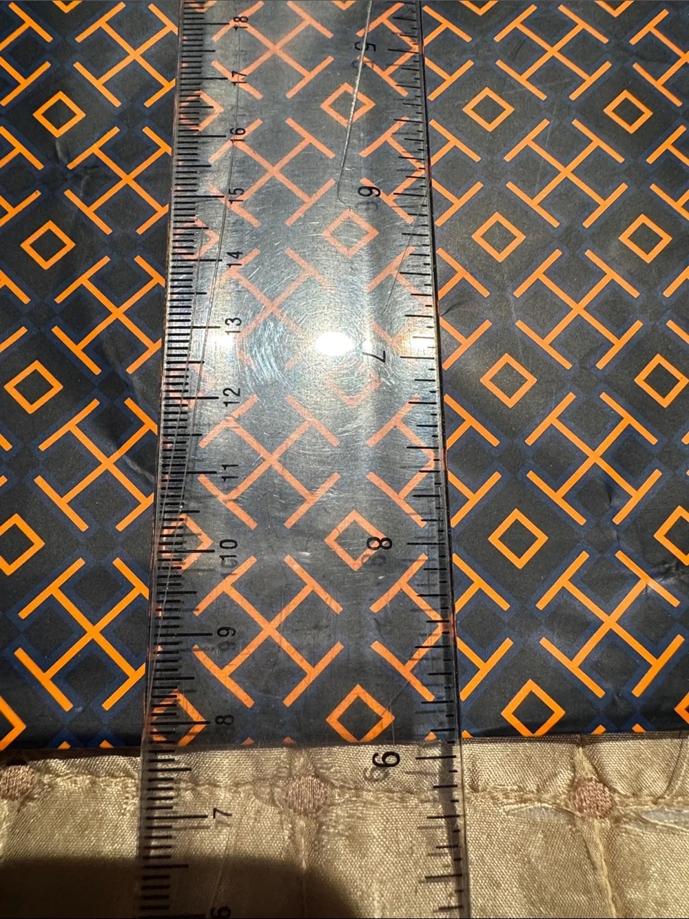 Tory Burch Navy and Orange Geometric Logo Tote
